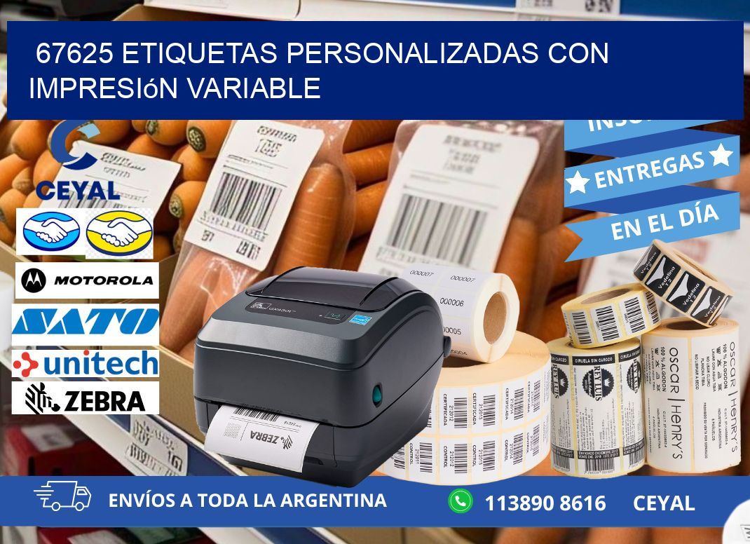 67625 etiquetas personalizadas con impresión variable