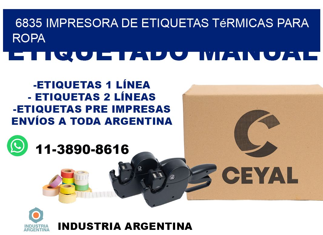 6835 impresora de etiquetas térmicas para ropa