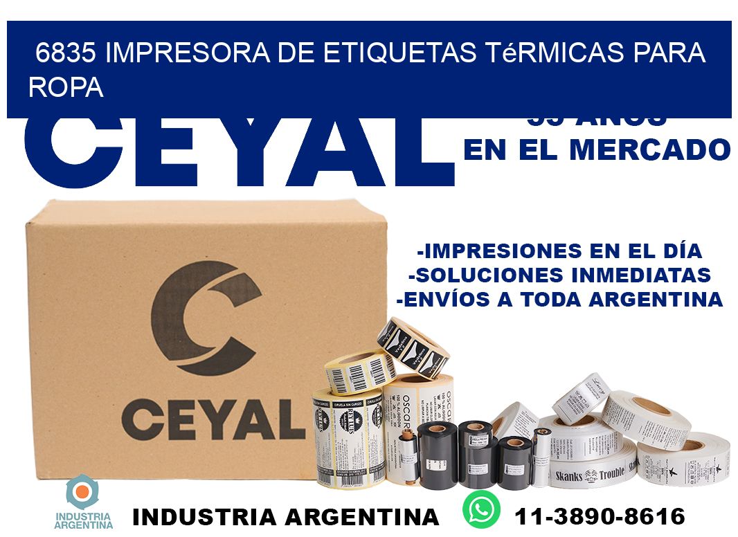 6835 impresora de etiquetas térmicas para ropa