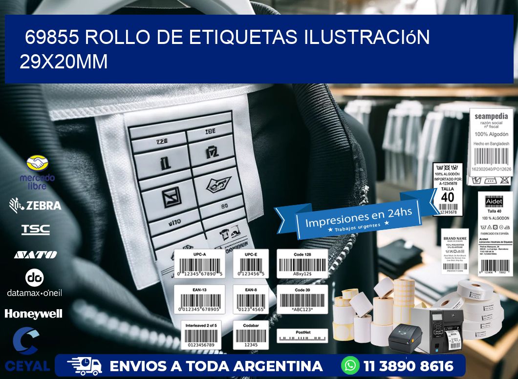 69855 Rollo De Etiquetas Ilustración 29x20mm