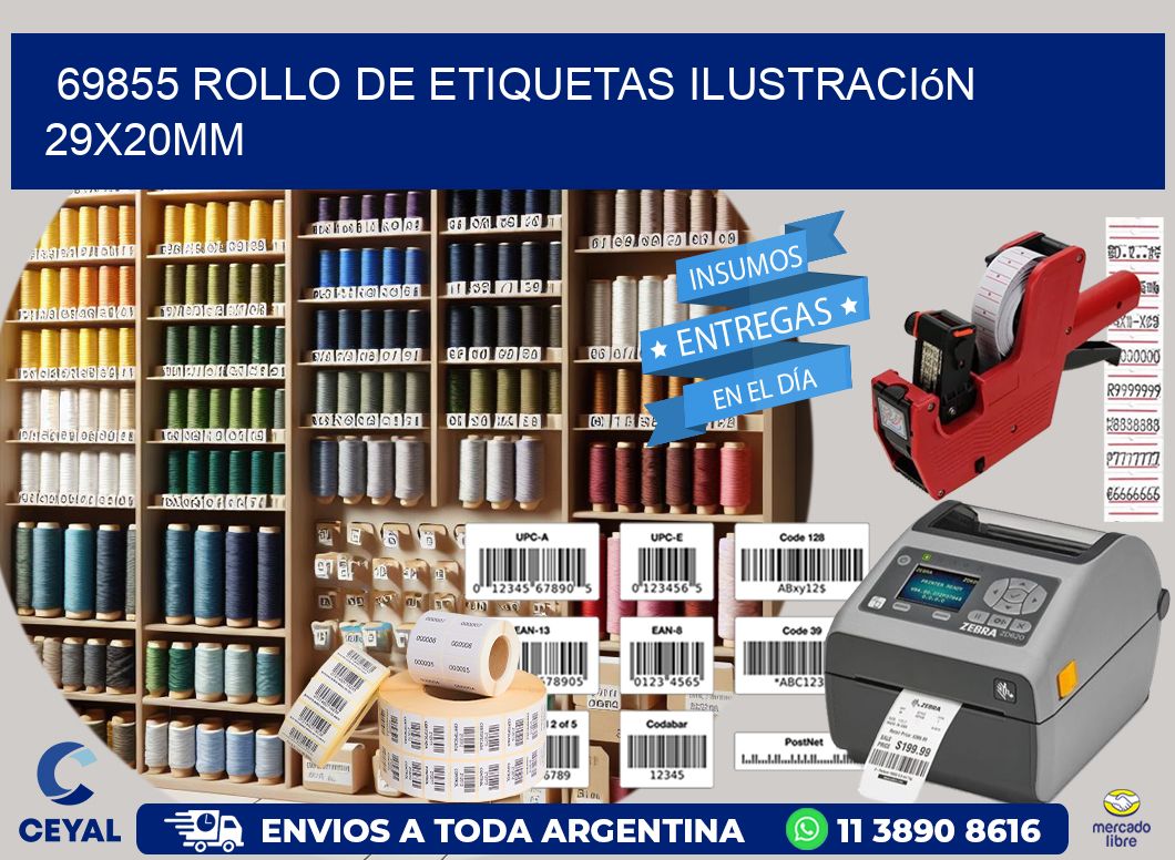 69855 Rollo De Etiquetas Ilustración 29x20mm