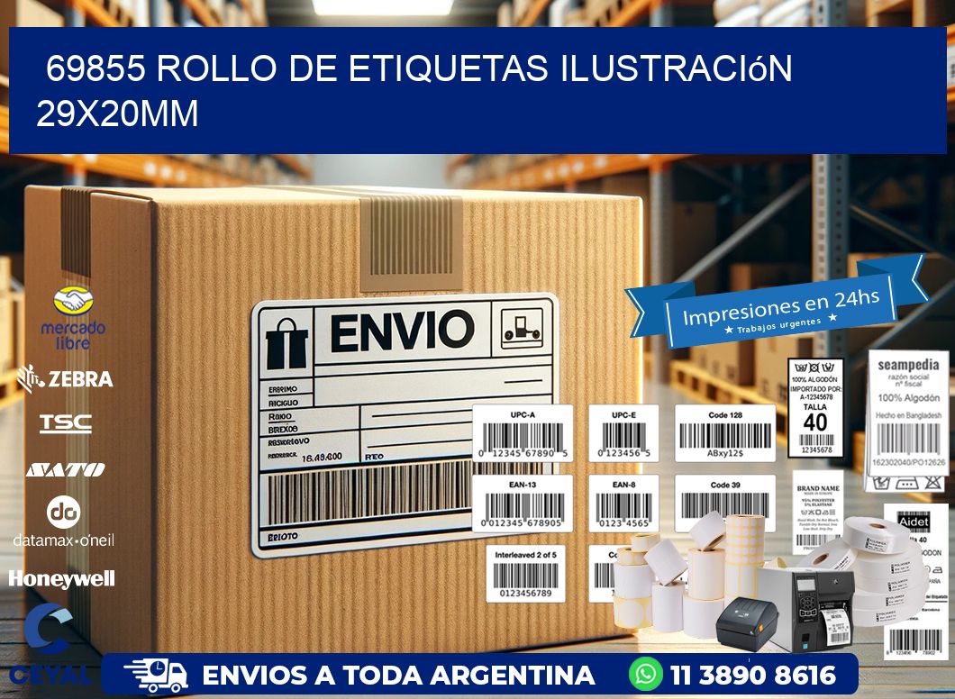 69855 Rollo De Etiquetas Ilustración 29x20mm