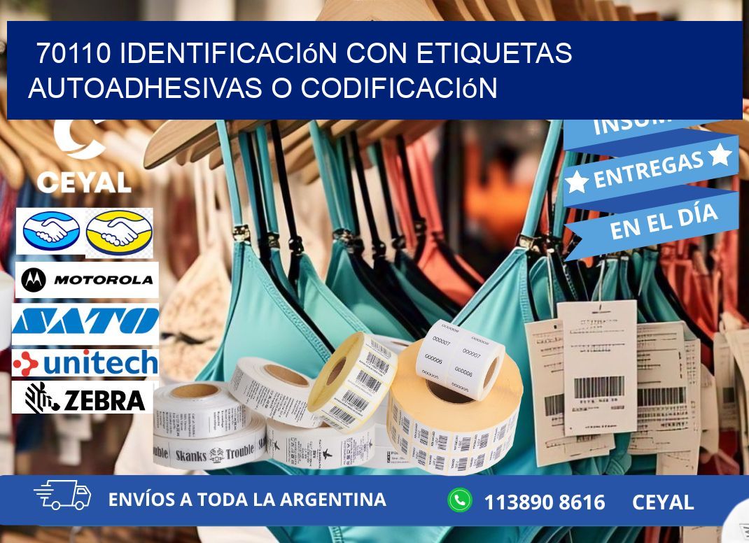 70110 identificación con etiquetas autoadhesivas o codificación