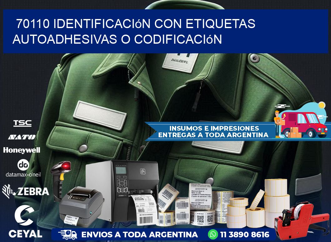 70110 identificación con etiquetas autoadhesivas o codificación