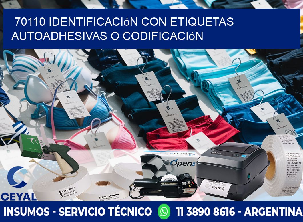 70110 identificación con etiquetas autoadhesivas o codificación
