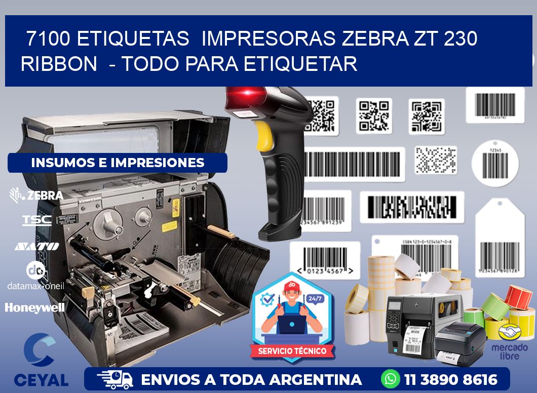 7100 etiquetas impresoras zebra zt 230 ribbon - Todo para Etiquetar