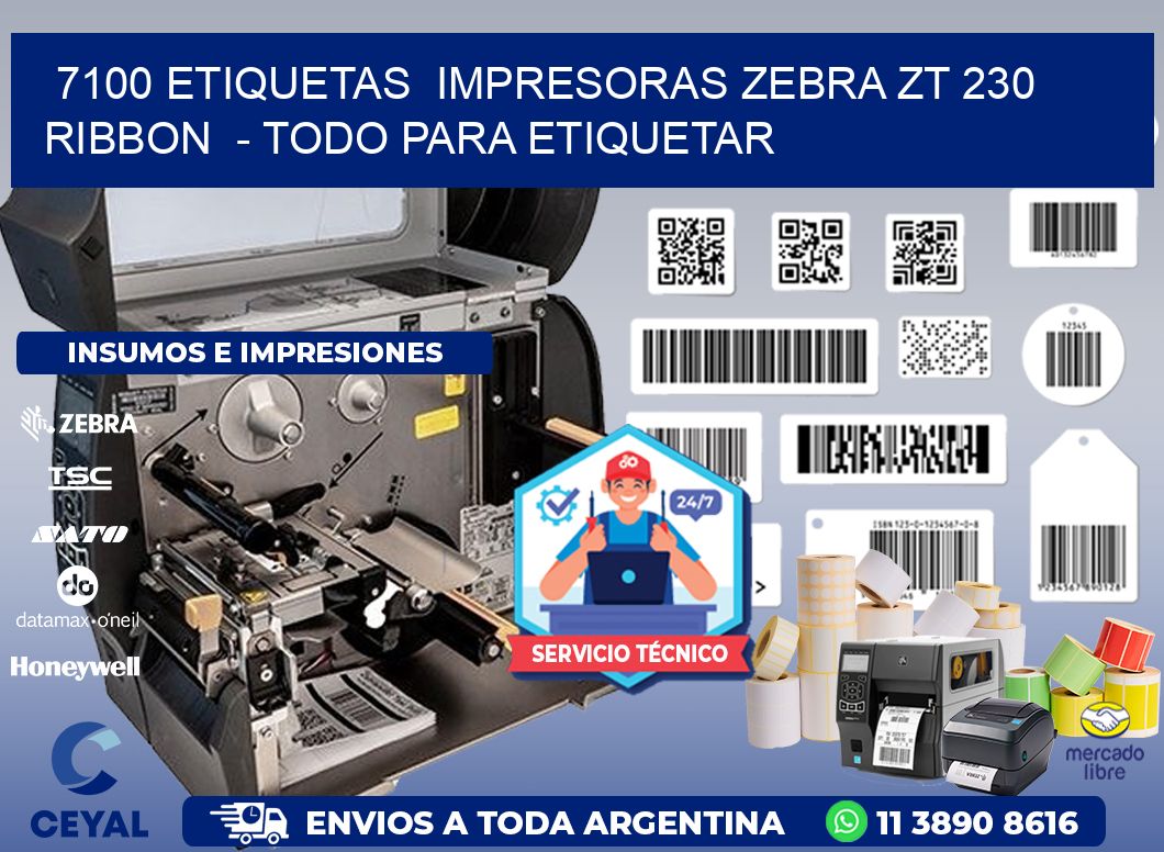7100 etiquetas impresoras zebra zt 230 ribbon - Todo para Etiquetar