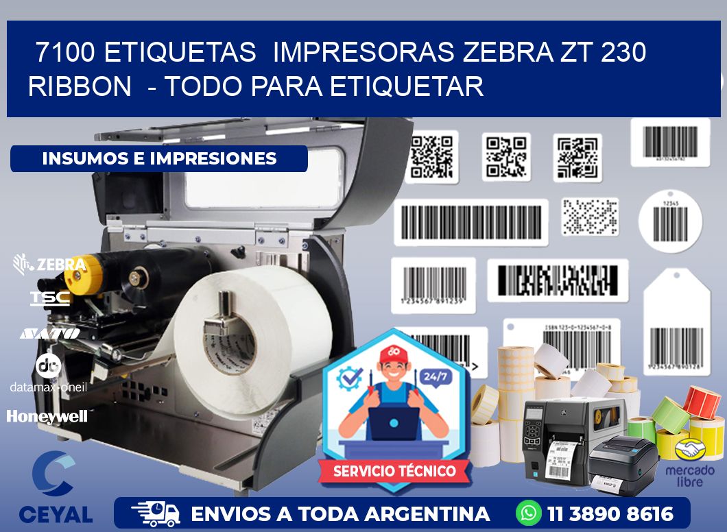 7100 etiquetas impresoras zebra zt 230 ribbon - Todo para Etiquetar