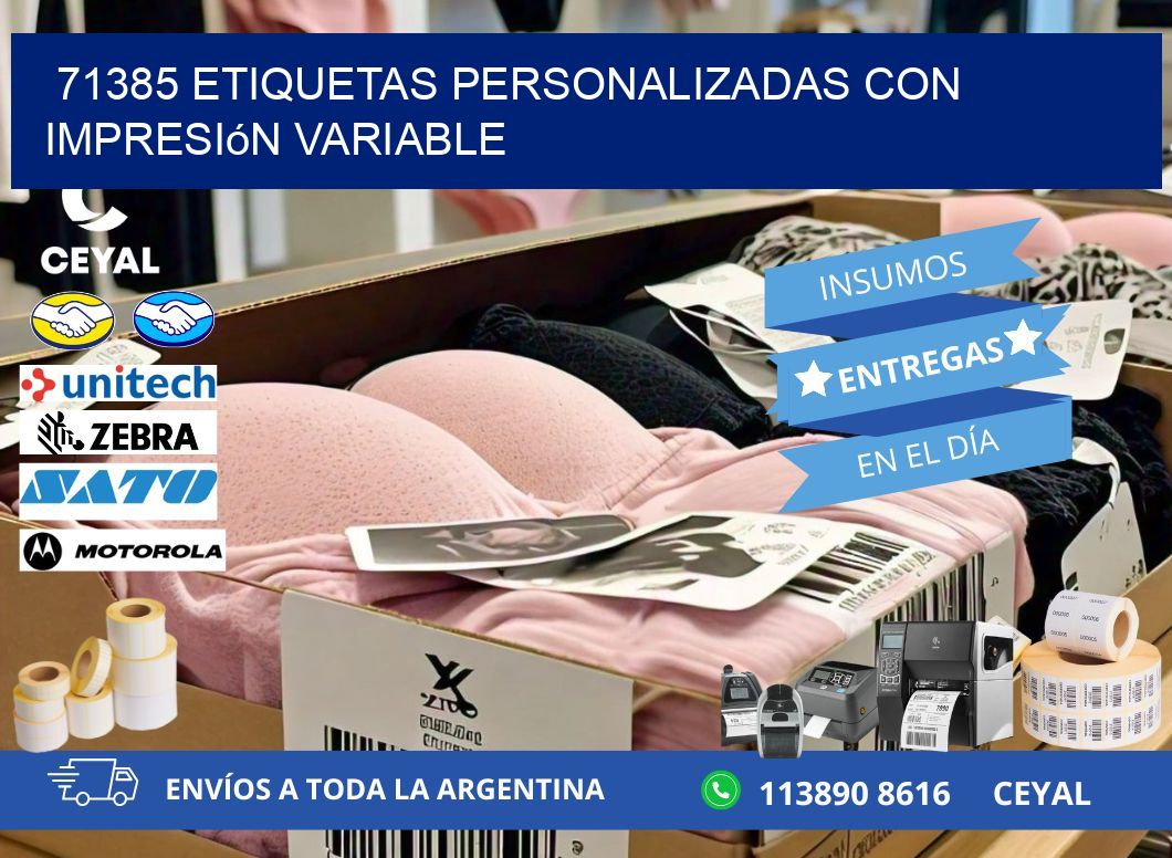 71385 etiquetas personalizadas con impresión variable