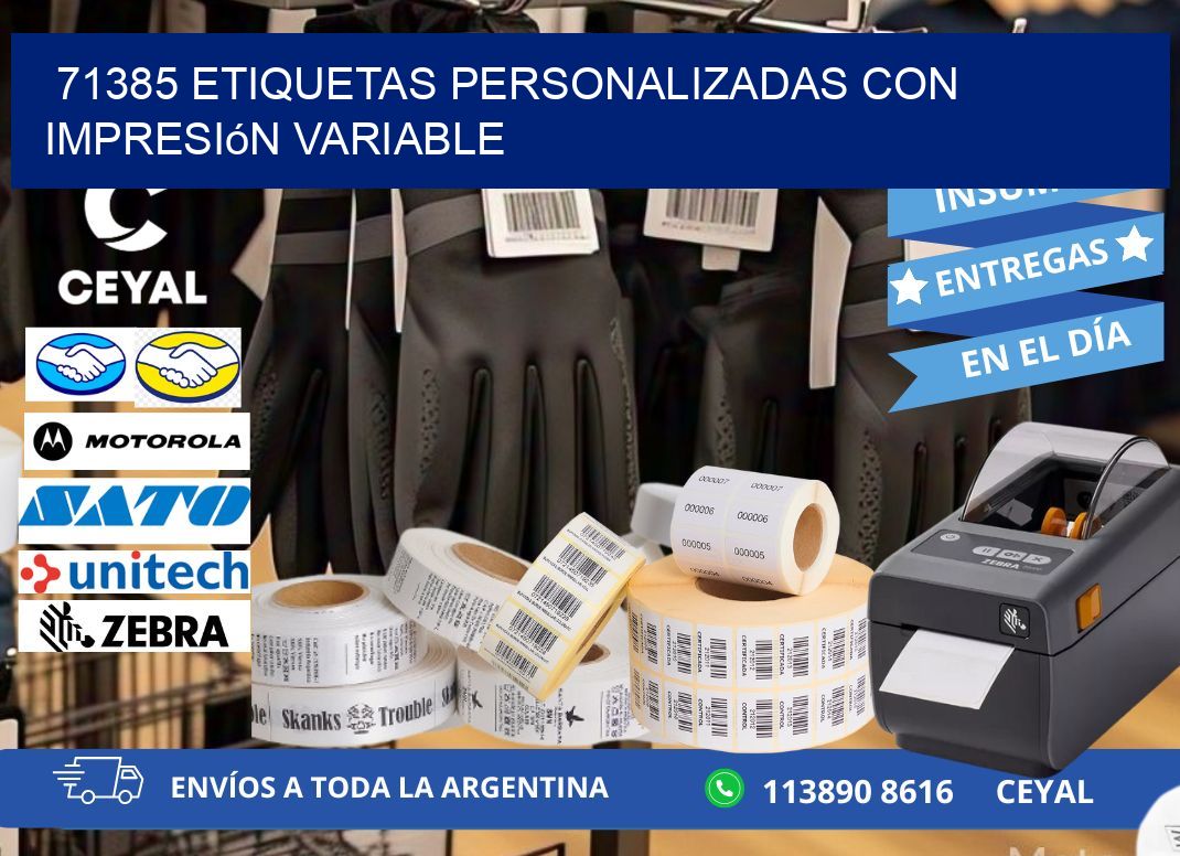 71385 etiquetas personalizadas con impresión variable