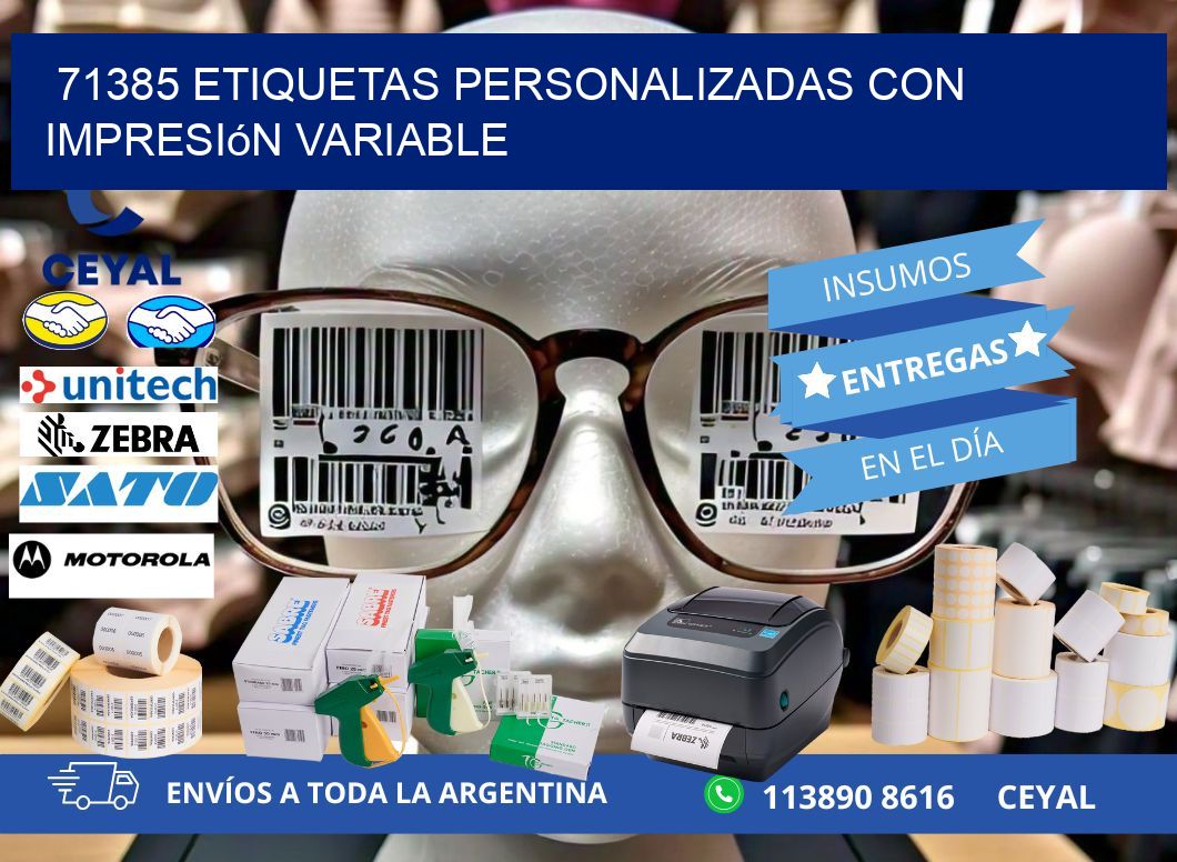 71385 etiquetas personalizadas con impresión variable