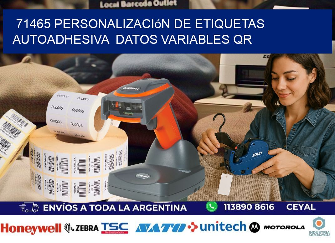 71465 Personalización de etiquetas autoadhesiva datos variables QR