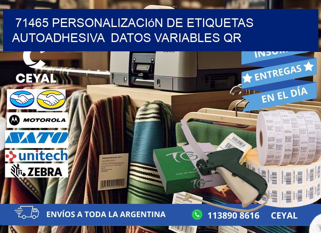 71465 Personalización de etiquetas autoadhesiva datos variables QR