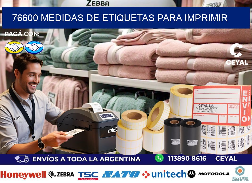 76600 Medidas de etiquetas para imprimir