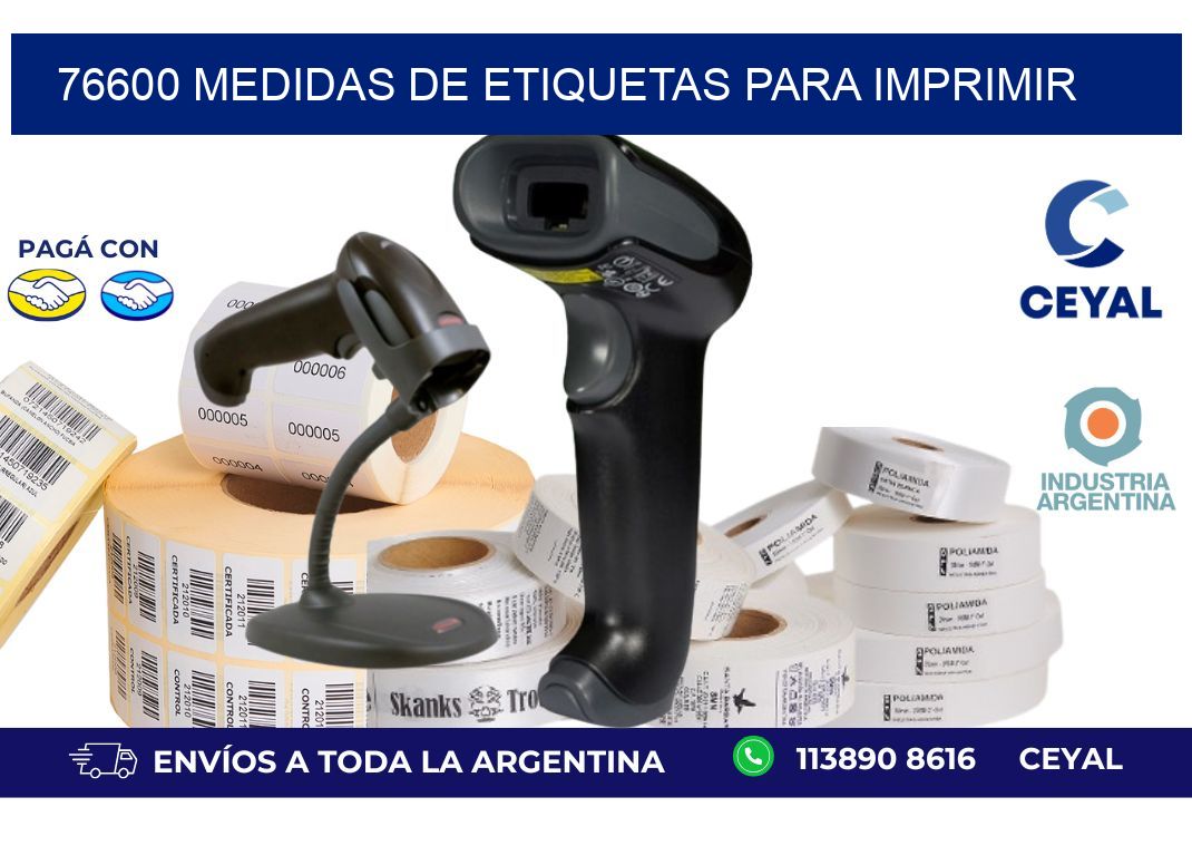 76600 Medidas de etiquetas para imprimir