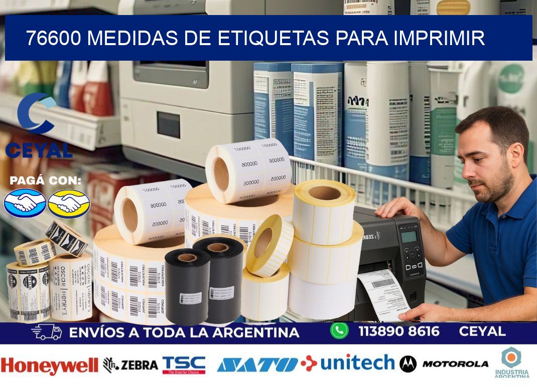 76600 Medidas de etiquetas para imprimir