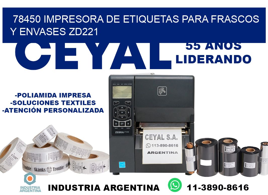 78450 impresora de etiquetas para frascos y envases ZD221