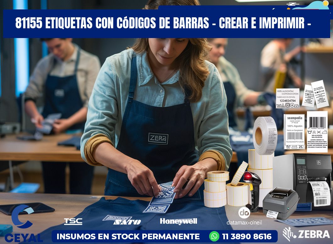 81155 etiquetas con códigos de barras – Crear e imprimir –