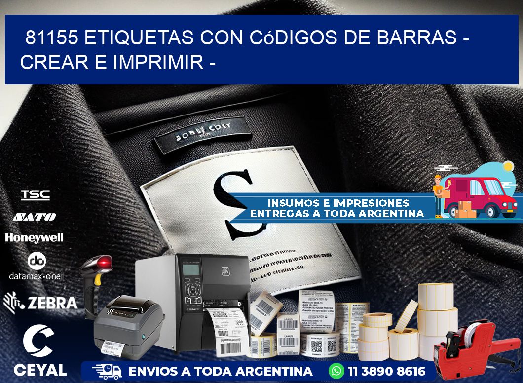 81155 etiquetas con códigos de barras - Crear e imprimir -