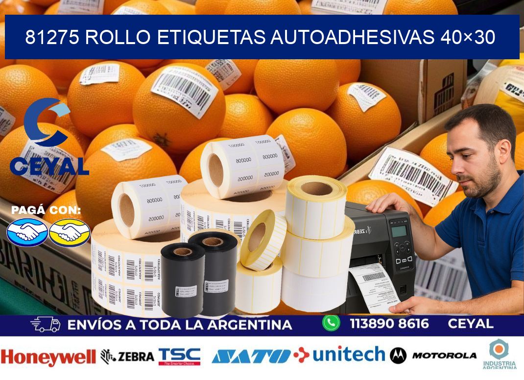 81275 Rollo Etiquetas autoadhesivas 40×30