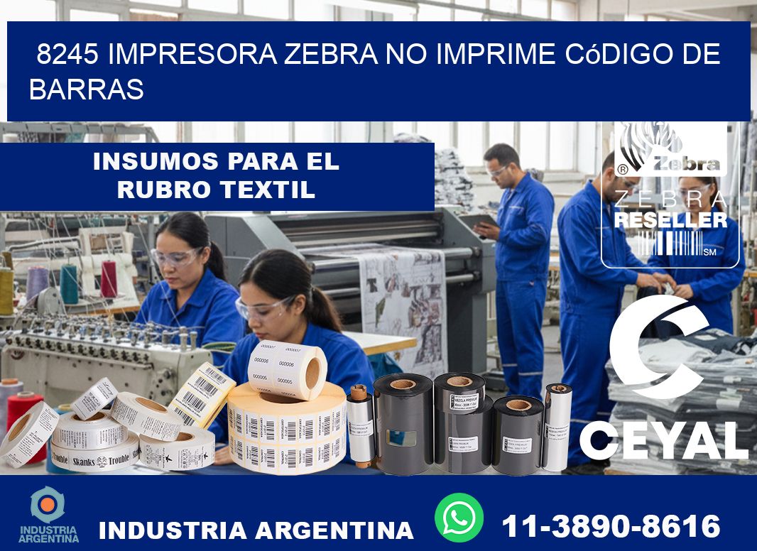 8245 impresora Zebra no imprime código de barras