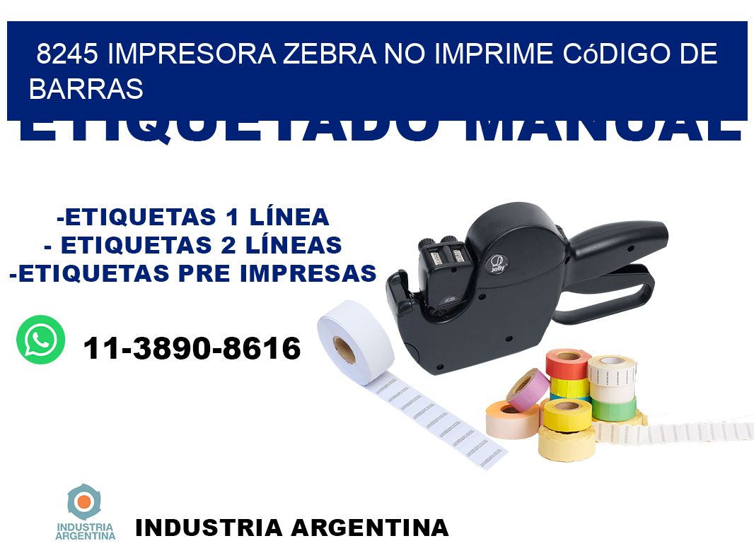 8245 impresora Zebra no imprime código de barras