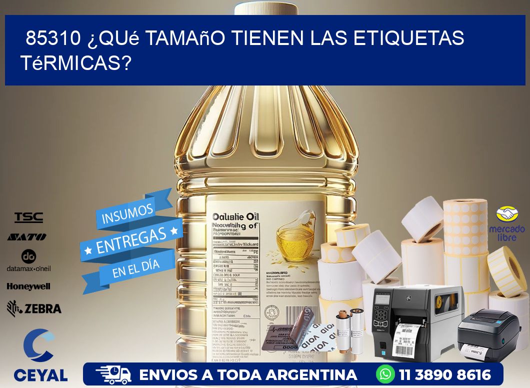 85310 ¿Qué tamaño tienen las etiquetas térmicas?