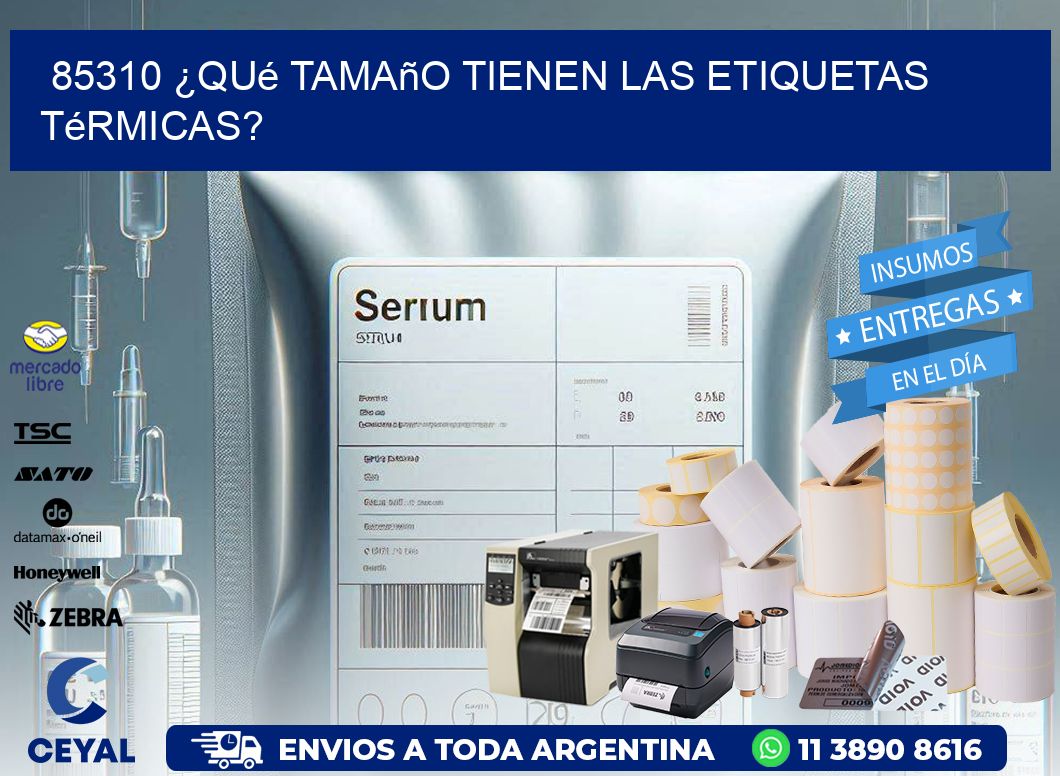 85310 ¿Qué tamaño tienen las etiquetas térmicas?
