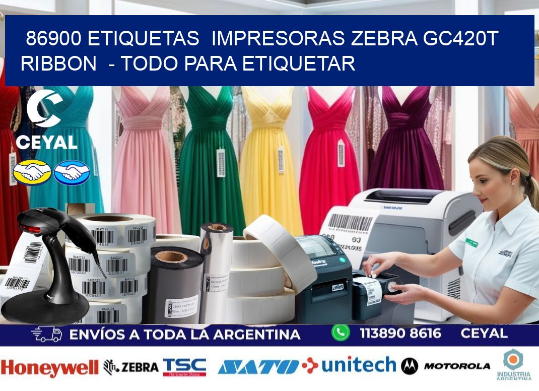 86900 etiquetas impresoras zebra gc420t ribbon - Todo para Etiquetar