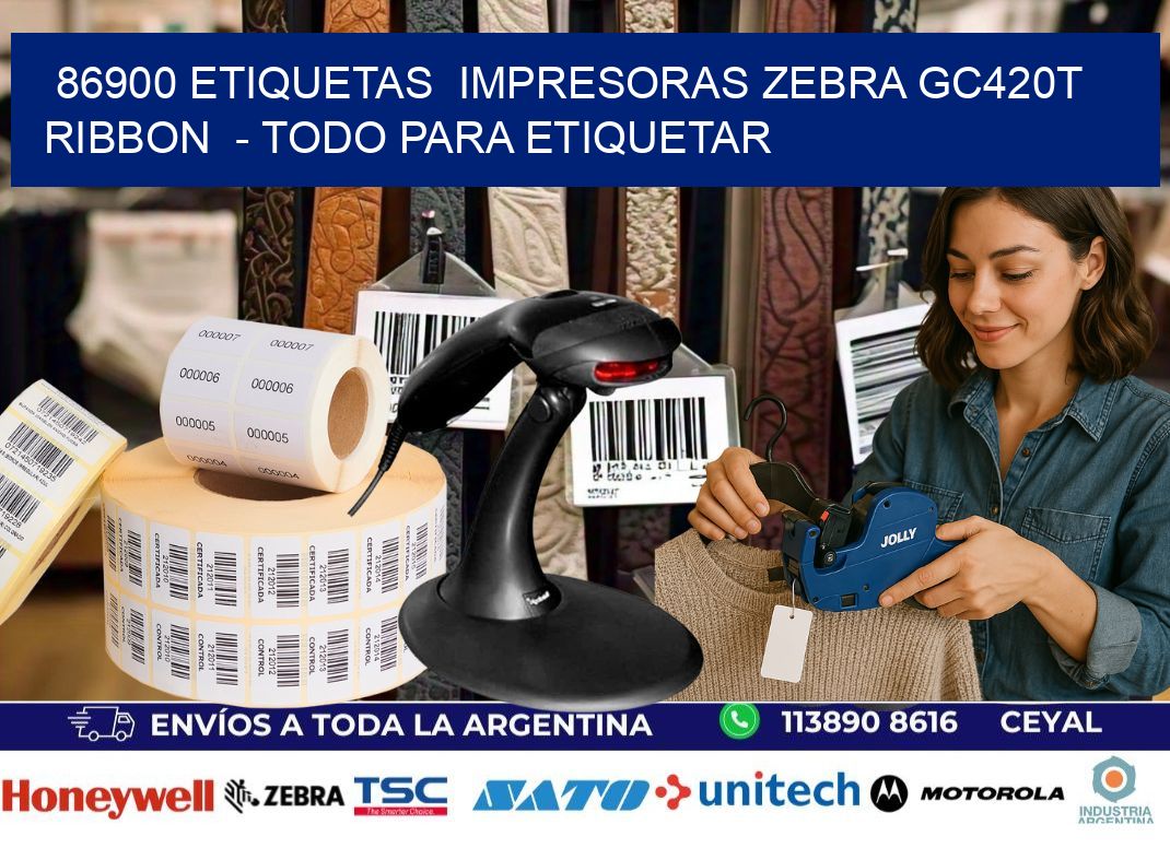 86900 etiquetas impresoras zebra gc420t ribbon - Todo para Etiquetar