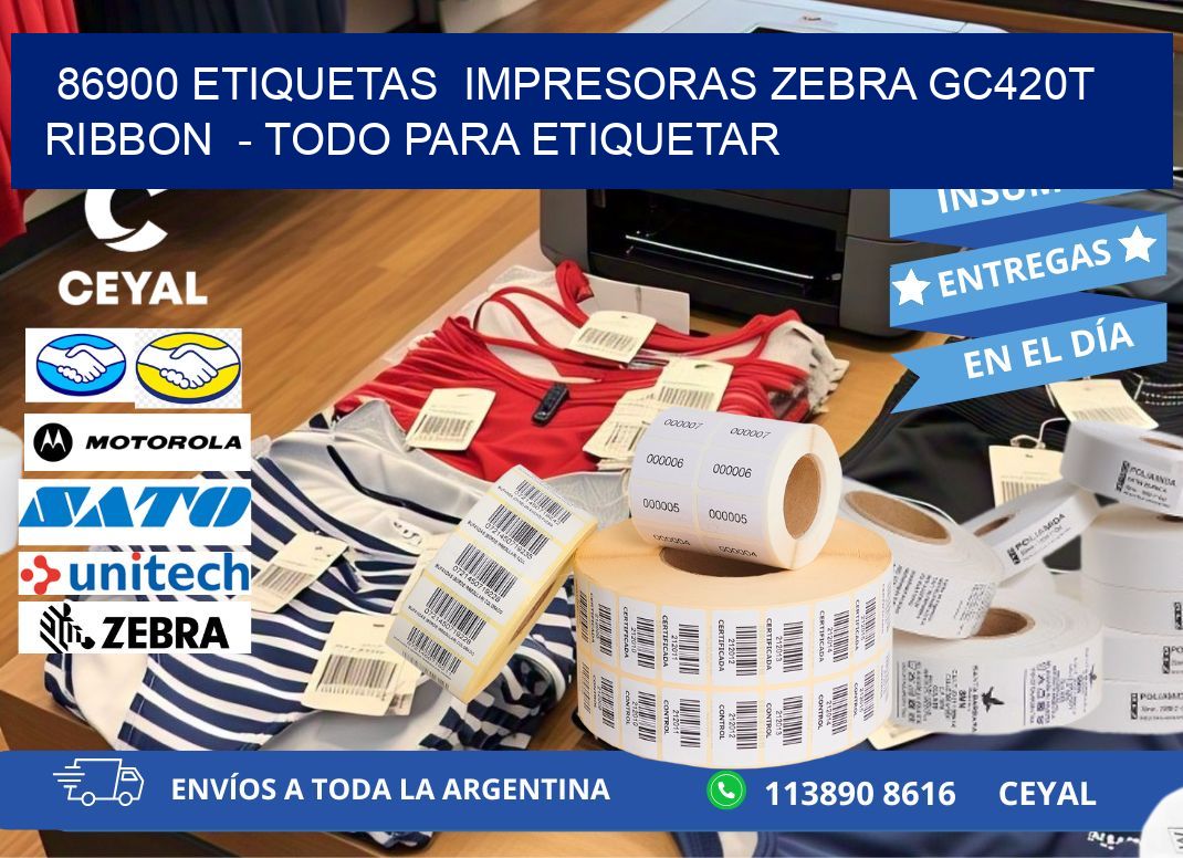 86900 etiquetas impresoras zebra gc420t ribbon - Todo para Etiquetar