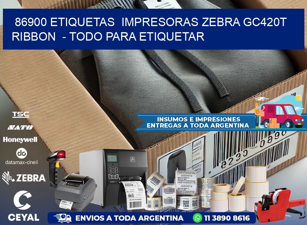 86900 etiquetas impresoras zebra gc420t ribbon - Todo para Etiquetar