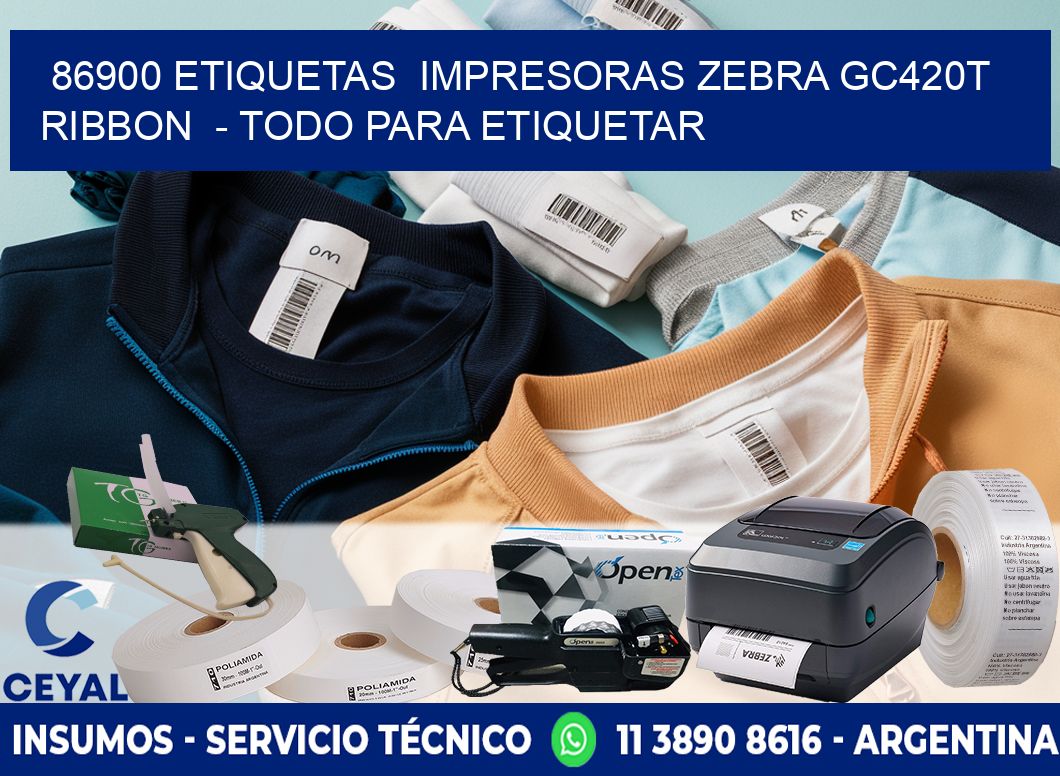 86900 etiquetas  impresoras zebra gc420t ribbon  - Todo para Etiquetar