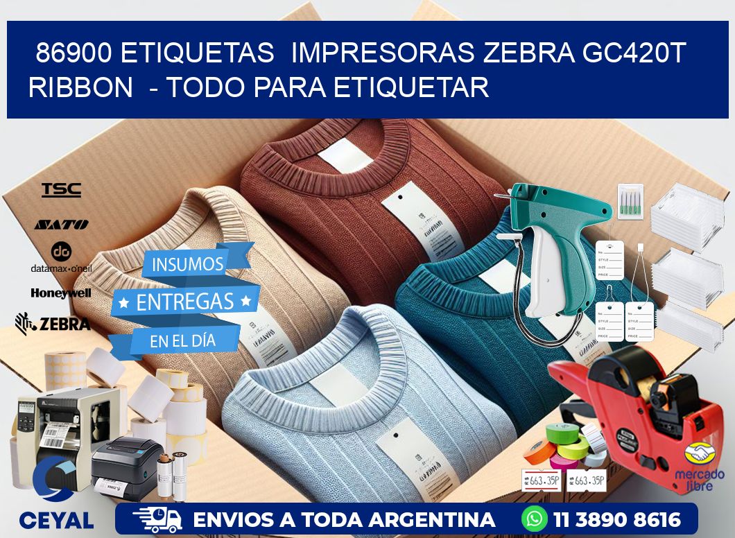 86900 etiquetas  impresoras zebra gc420t ribbon  – Todo para Etiquetar