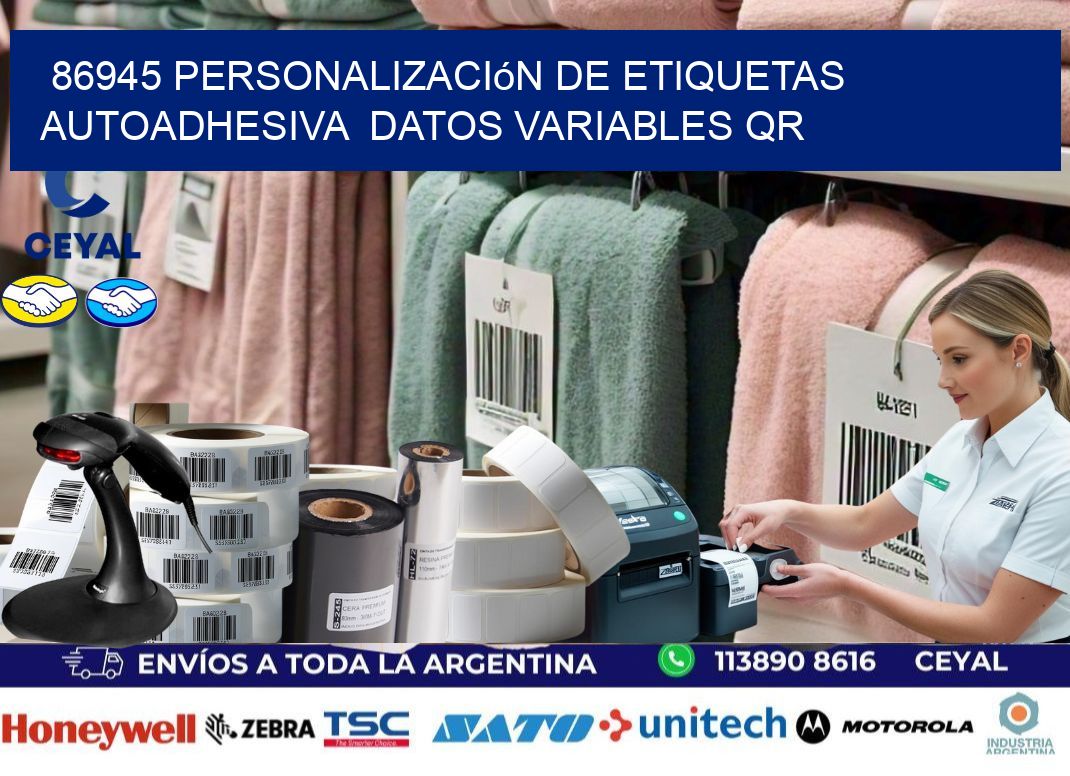 86945 Personalización de etiquetas autoadhesiva datos variables QR
