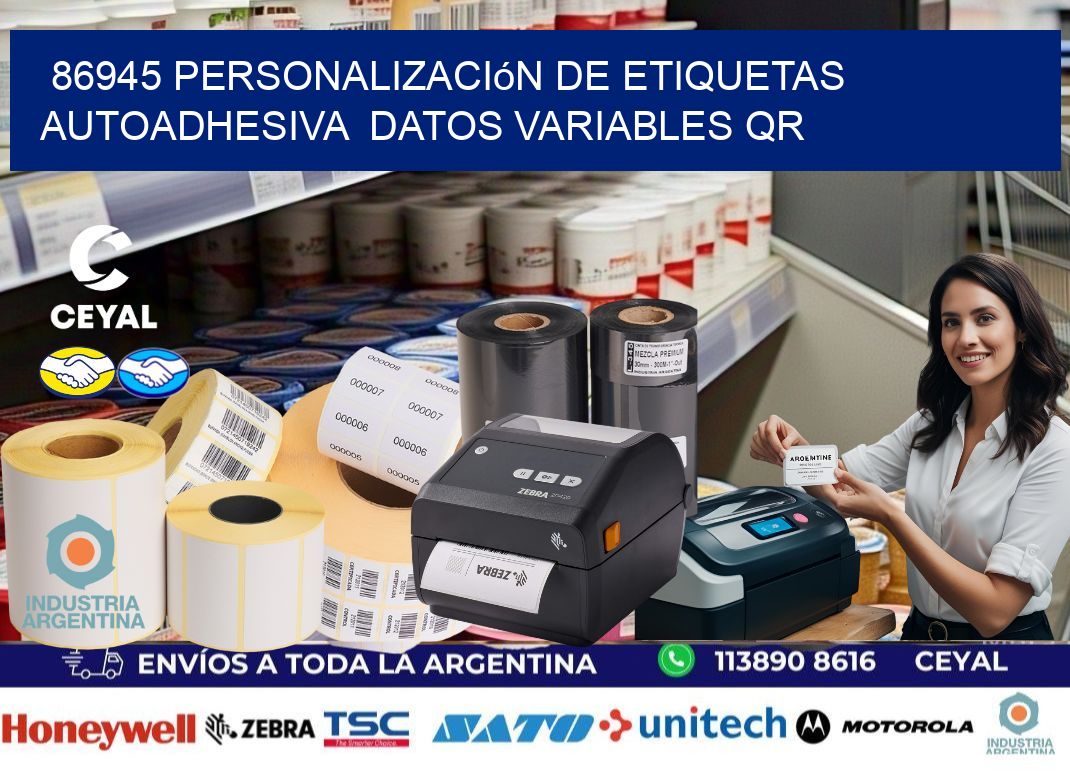 86945 Personalización de etiquetas autoadhesiva  datos variables QR
