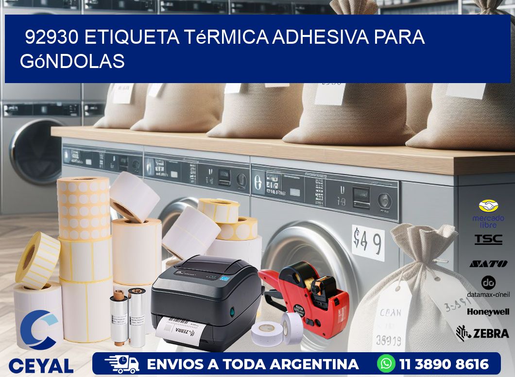 92930 Etiqueta térmica adhesiva para góndolas