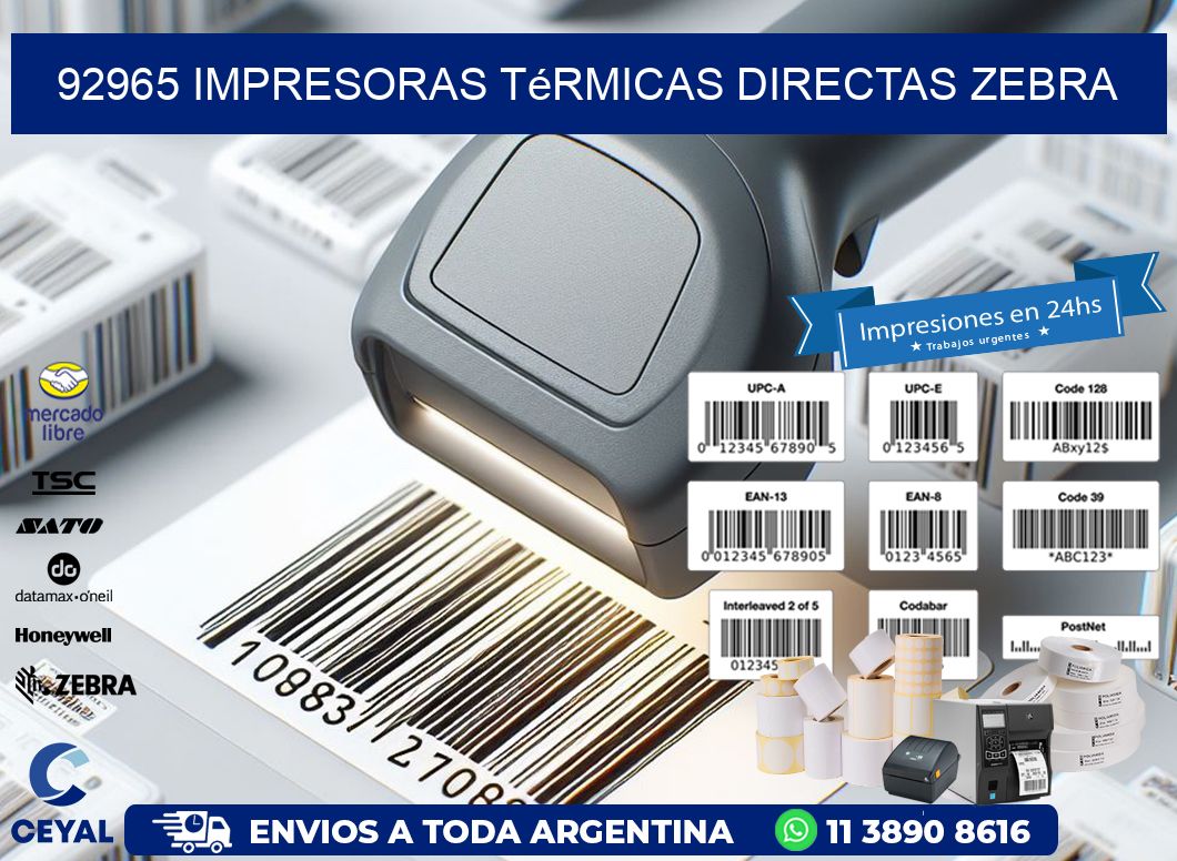 92965 impresoras térmicas directas zebra