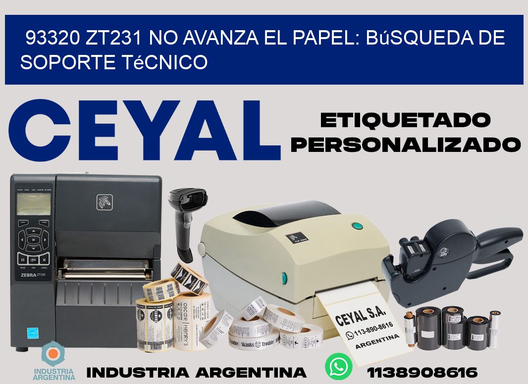 93320 zt231 no avanza el papel: búsqueda de soporte técnico
