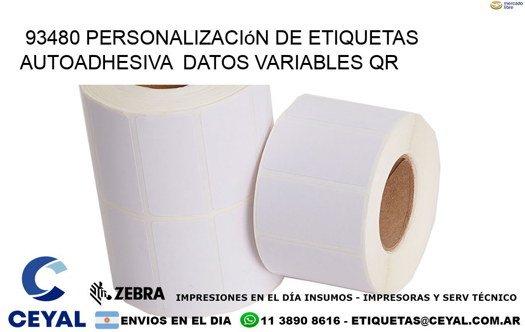 93480 Personalización de etiquetas autoadhesiva  datos variables QR
