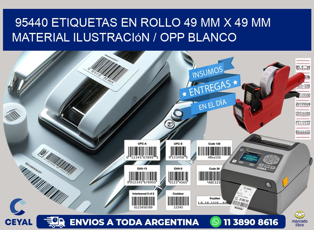 95440 Etiquetas en rollo 49 mm x 49 mm material Ilustración / OPP Blanco