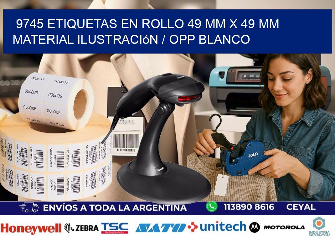 9745 Etiquetas en rollo 49 mm x 49 mm material Ilustración / OPP Blanco