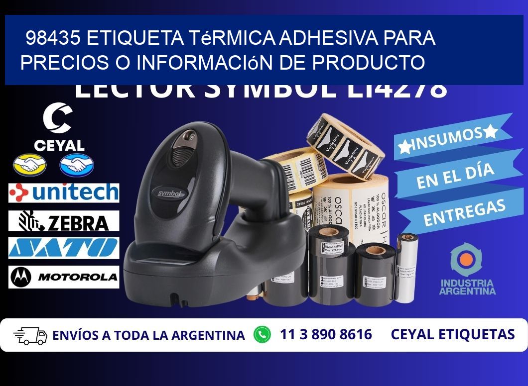 98435 Etiqueta térmica adhesiva para precios o información de producto