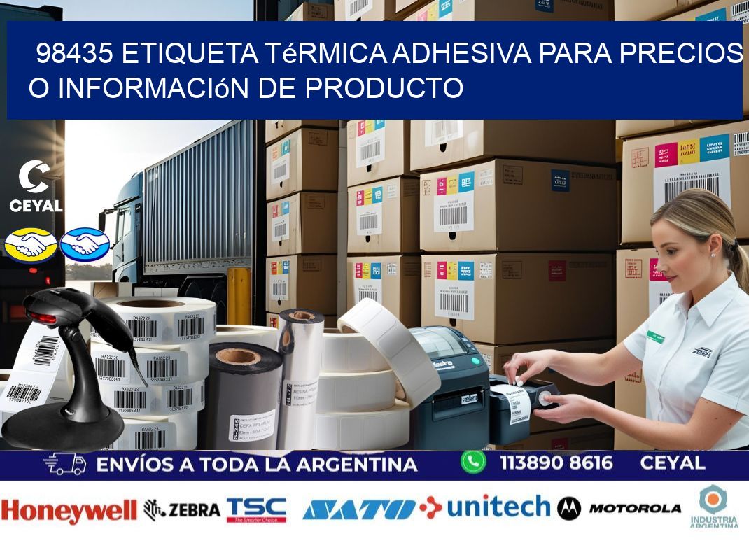 98435 Etiqueta térmica adhesiva para precios o información de producto