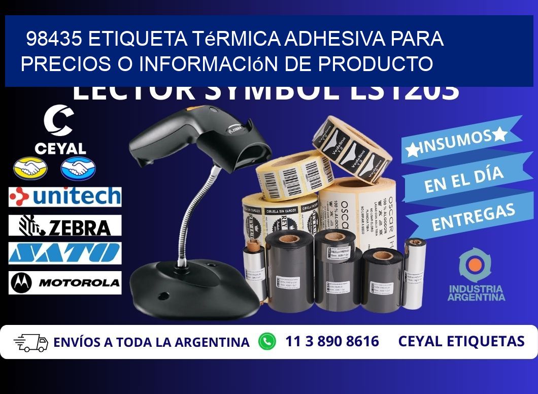 98435 Etiqueta térmica adhesiva para precios o información de producto