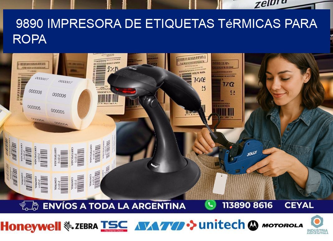 9890 impresora de etiquetas térmicas para ropa
