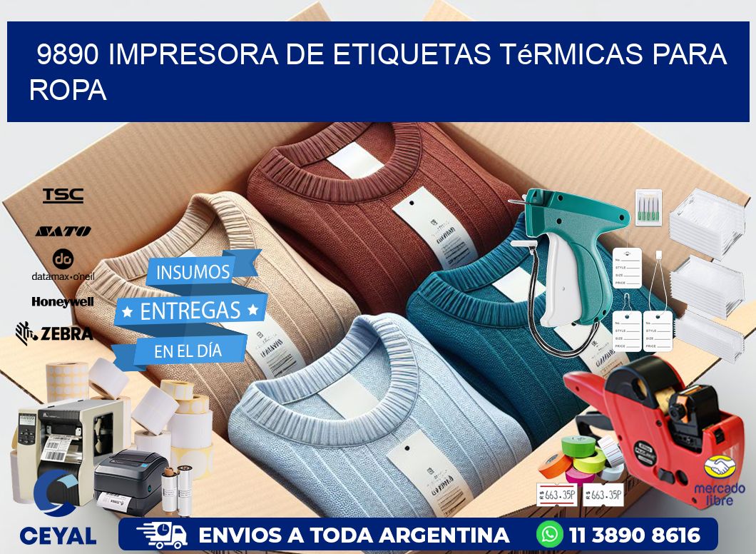 9890 impresora de etiquetas térmicas para ropa