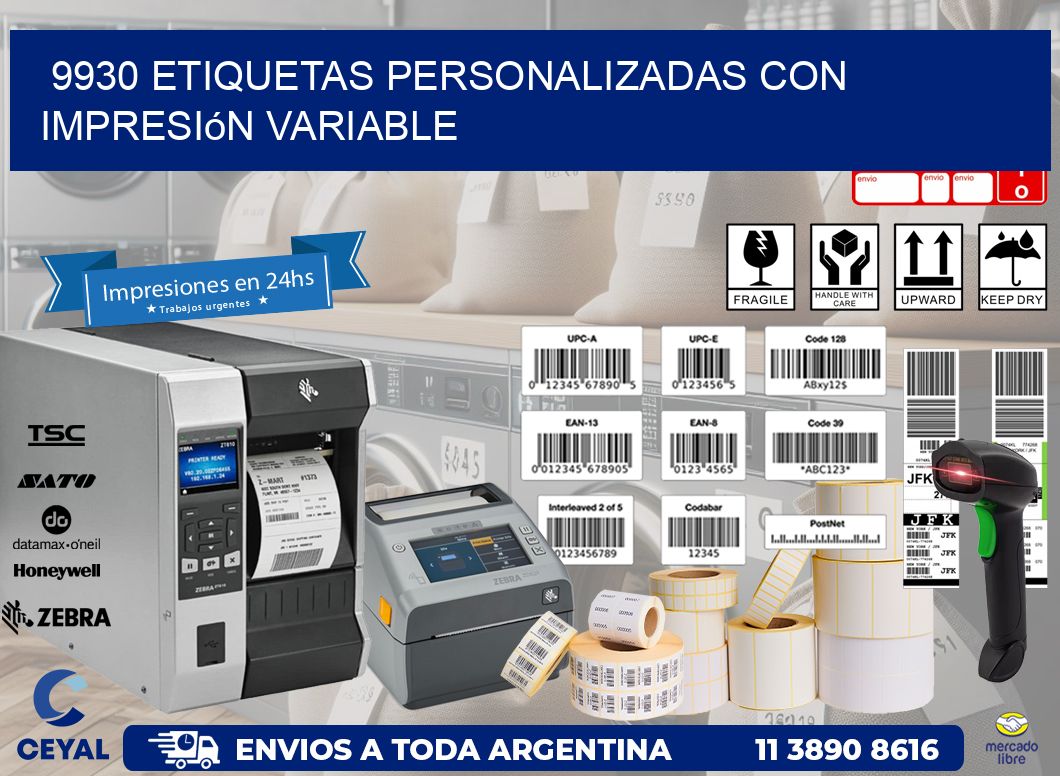 9930 etiquetas personalizadas con impresión variable
