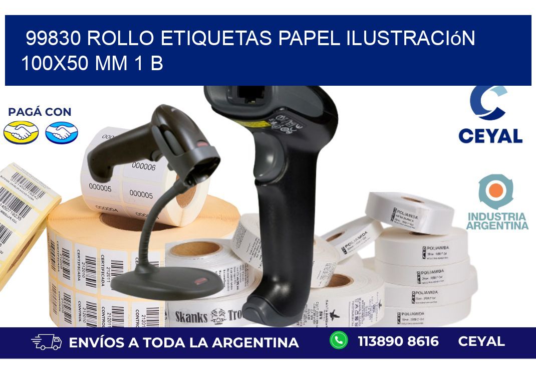 99830 Rollo Etiquetas Papel Ilustración 100x50 Mm 1 B