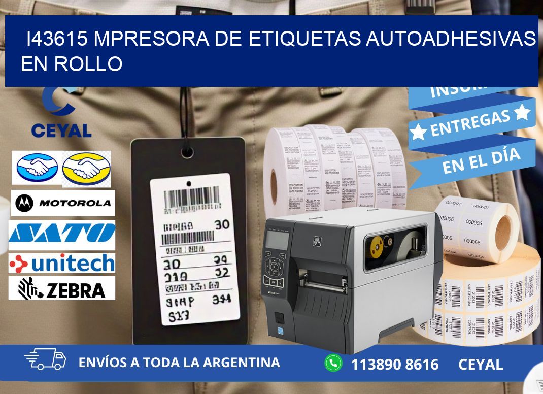 I43615 mpresora de etiquetas autoadhesivas en rollo
